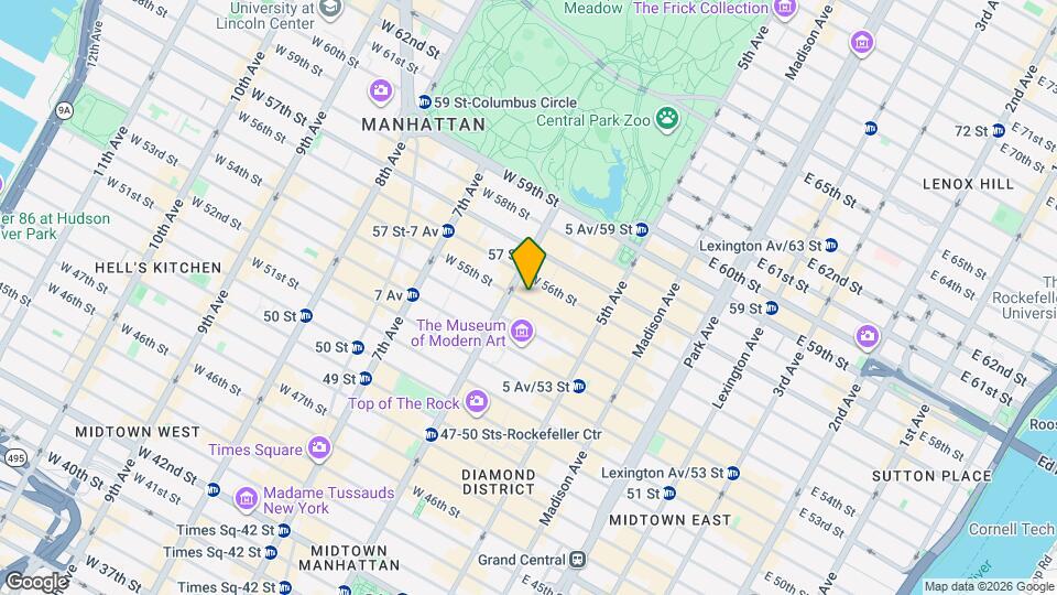 69 W 55th St Map and Location Details