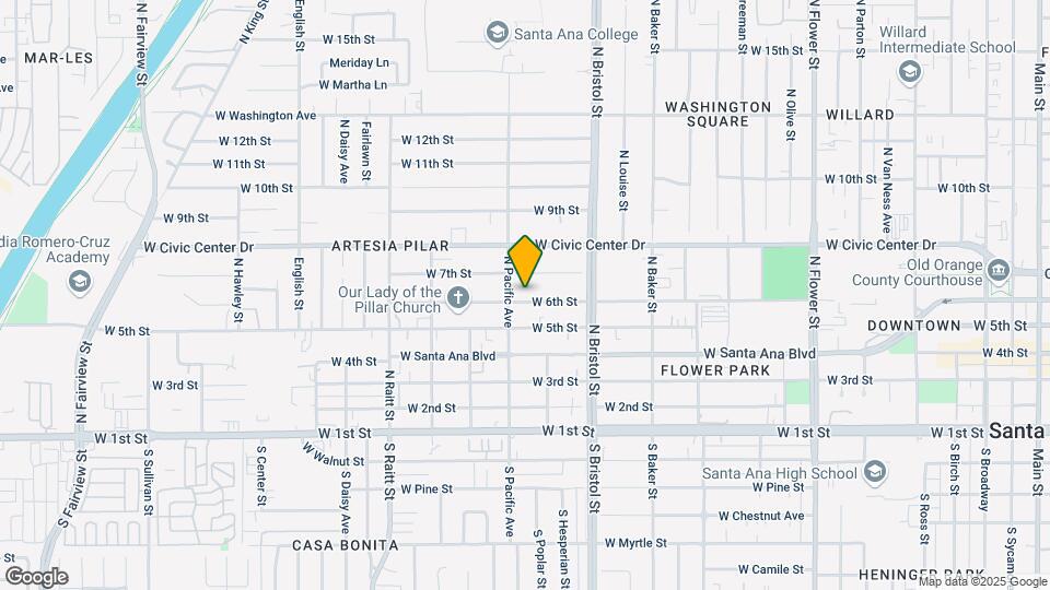 1419 W 6th St, Unit Back House Map and Location Details