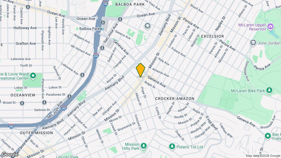 5196 Mission St Mapa y Detalles de la Ubicación