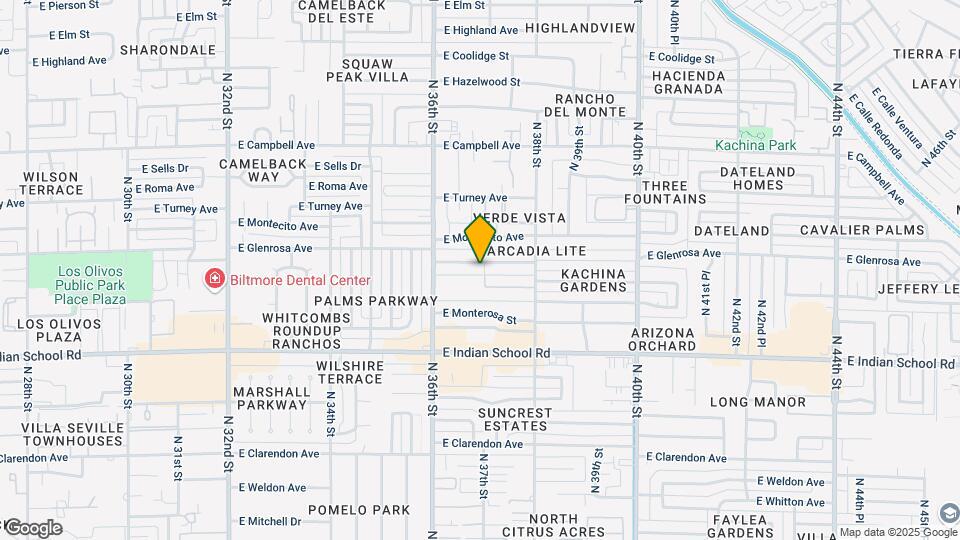 3643 E Glenrosa Ave Mapa y Detalles de la Ubicación