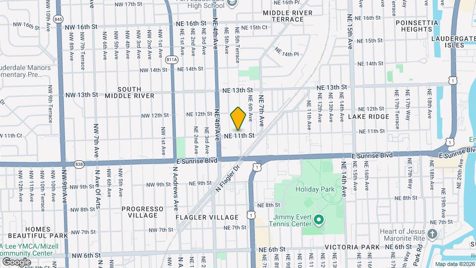 1101 NE 5th Ter, Unit 2W Map and Location Details