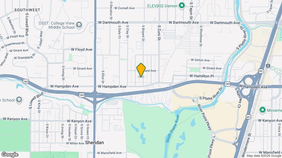 3477 S Bryant St Map and Location Details