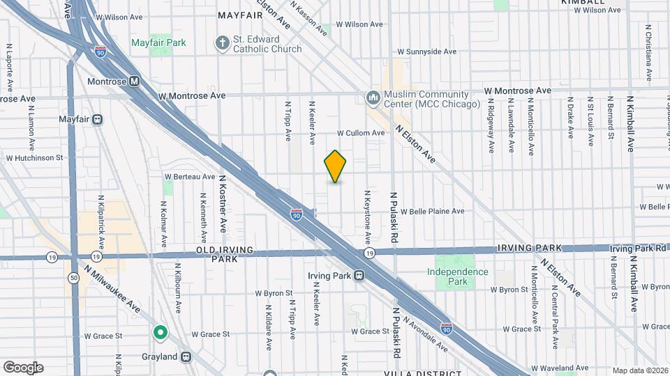 4136 N Kedvale Ave Map and Location Details