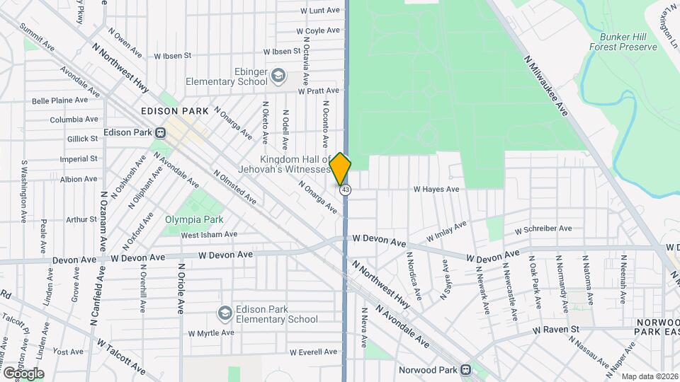 6542 N Harlem Ave Map and Location Details