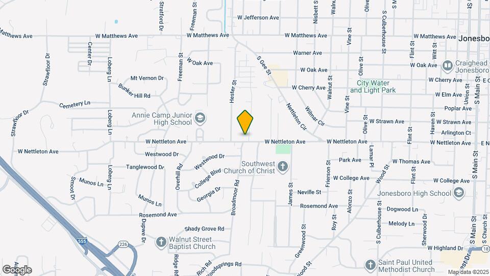 1600 W Nettleton Ave Map and Location Details