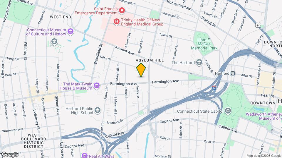 210 Farmington Ave Map and Location Details