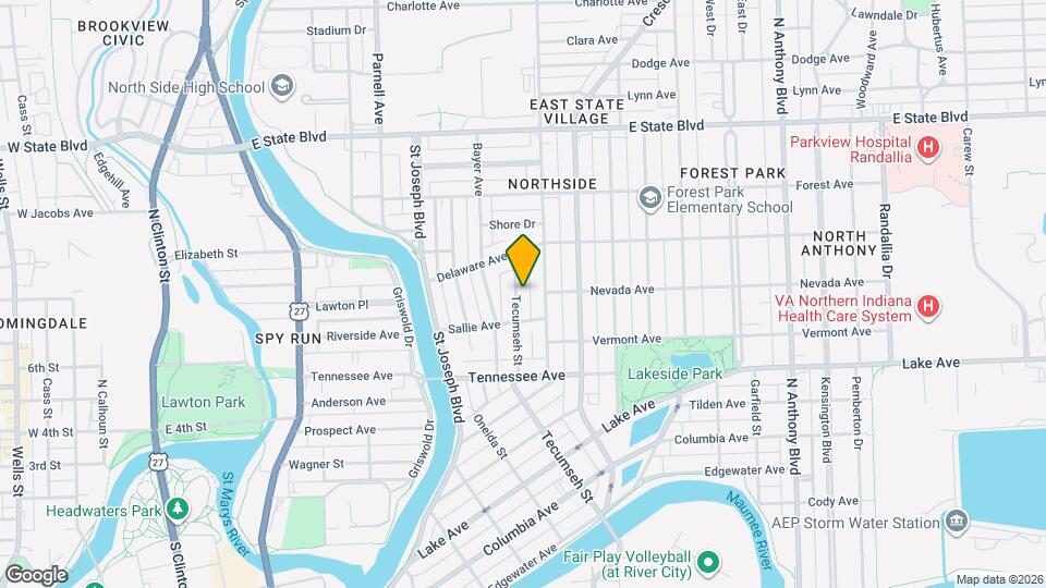 1726 Tecumseh St Map and Location Details