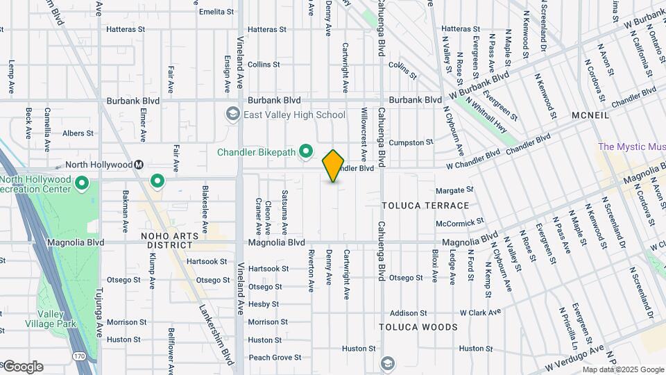 5335 Denny Ave Mapa y Detalles de la Ubicación
