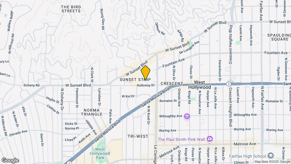 1105-1109 Alta Loma Rd Map and Location Details