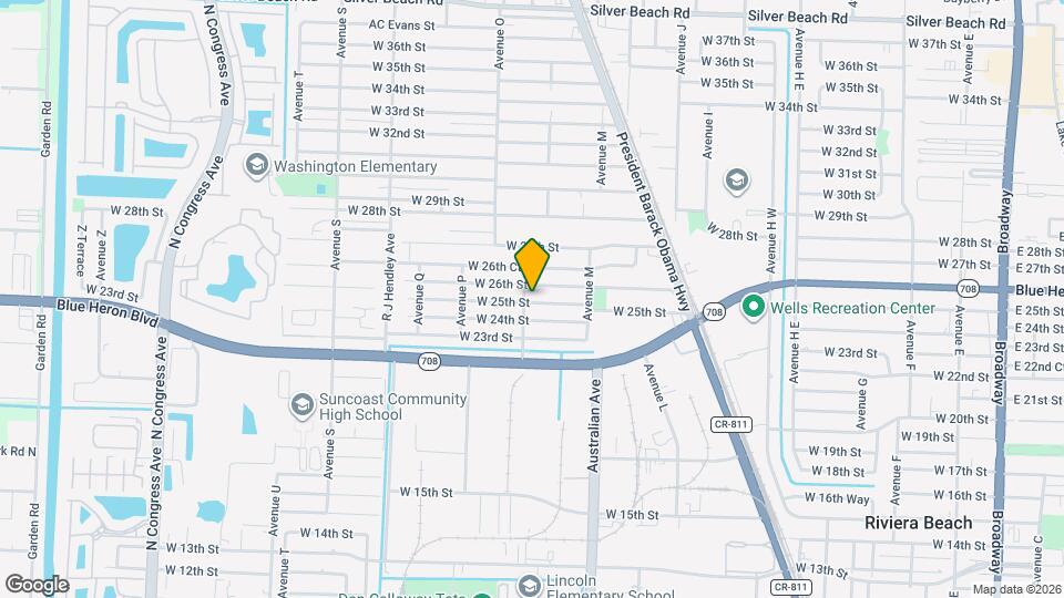 1154 W 25th St Map and Location Details