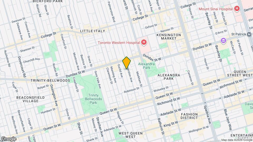 114 Palmerston Ave Map and Location Details