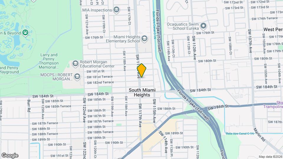 11631 SW 182nd Terrace Mapa y Detalles de la Ubicación