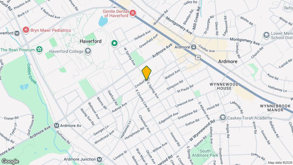 201 Cricket Avenue Map and Location Details