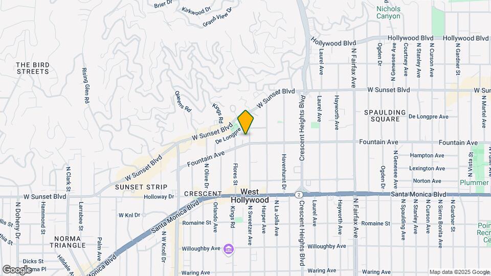 1317 N Sweetzer Ave Map and Location Details