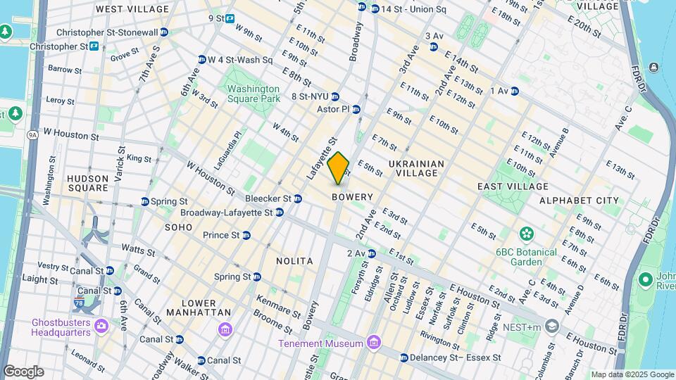 344 Bowery Mapa y Detalles de la Ubicación