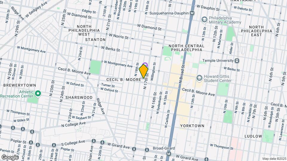 1709 Cecil B Moore Ave Mapa y Detalles de la Ubicación
