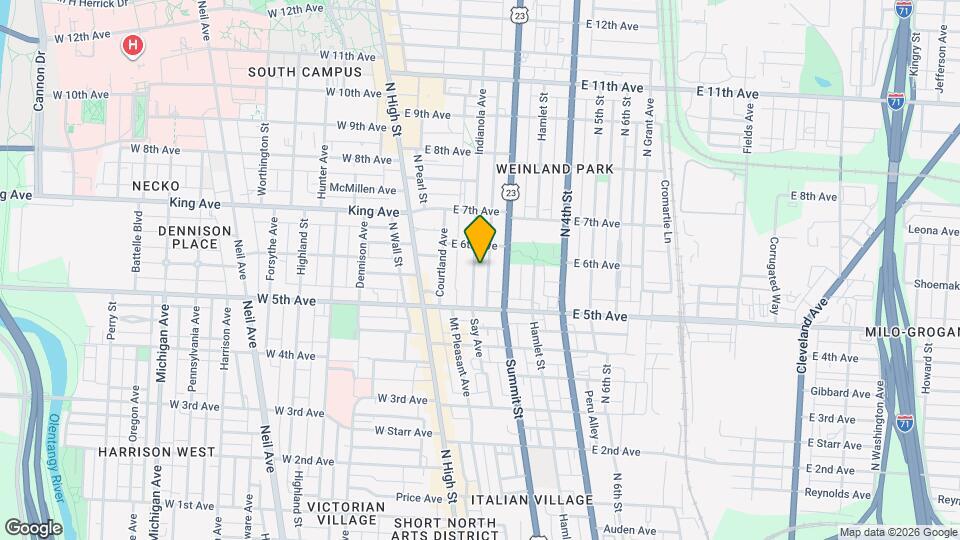 1262 Indianola Ave Mapa y Detalles de la Ubicación