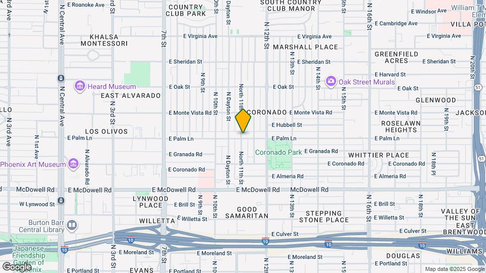 1102 E Palm Lane Map and Location Details