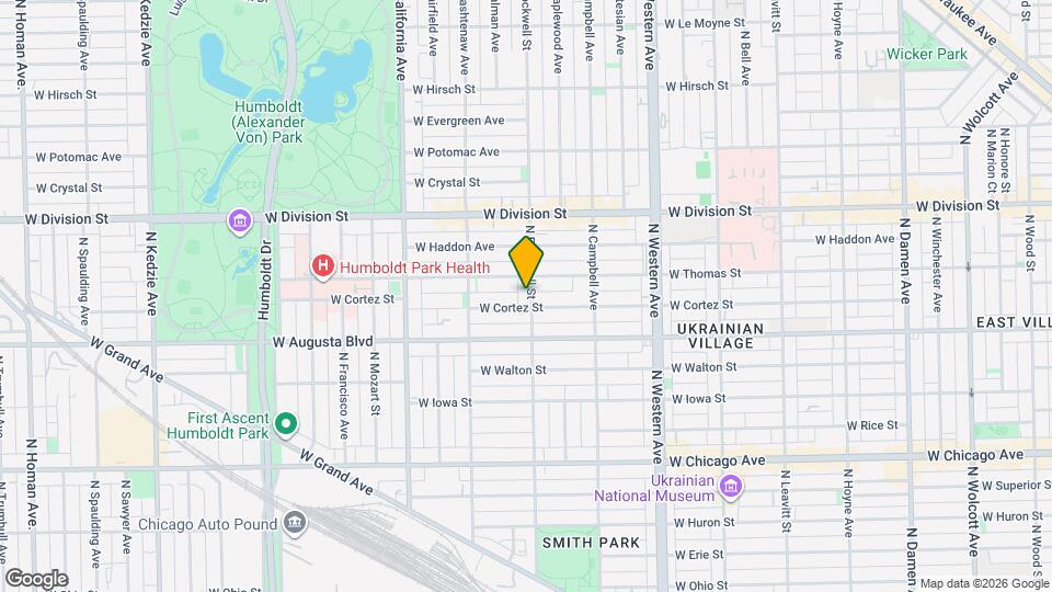 1042 N Rockwell St, Unit J07P Map and Location Details