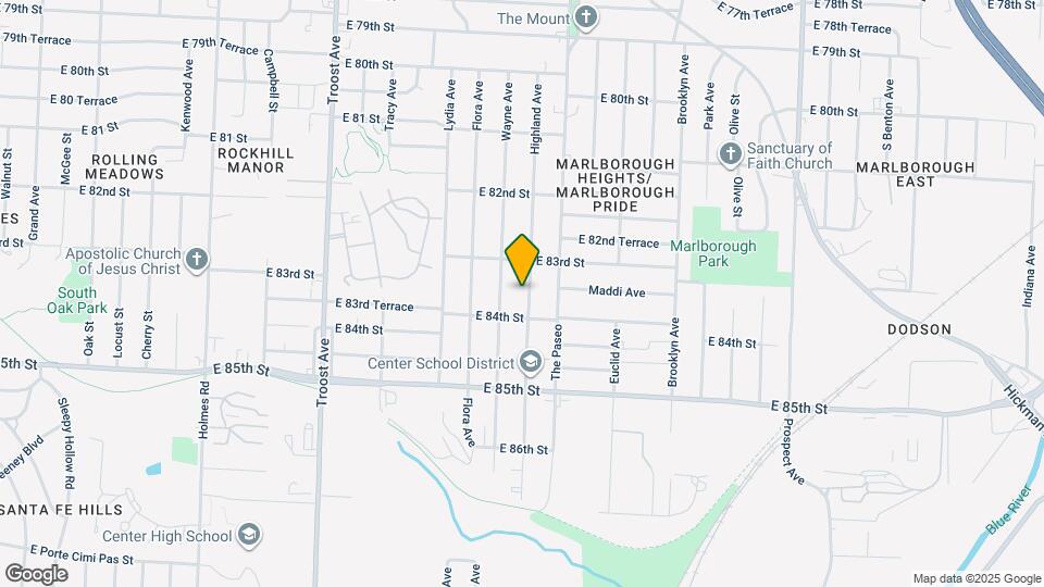 8322 Highland Ave Map and Location Details