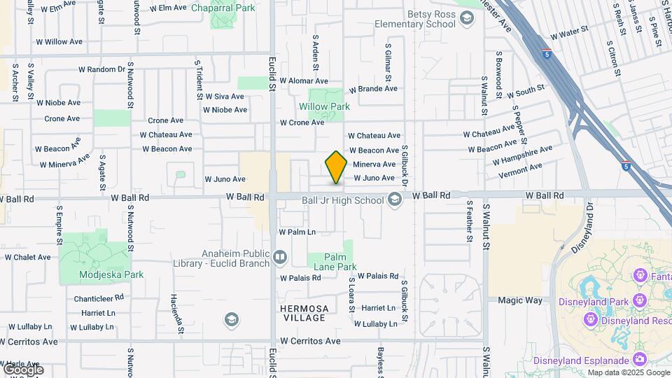 1609 W Ball Rd Map and Location Details