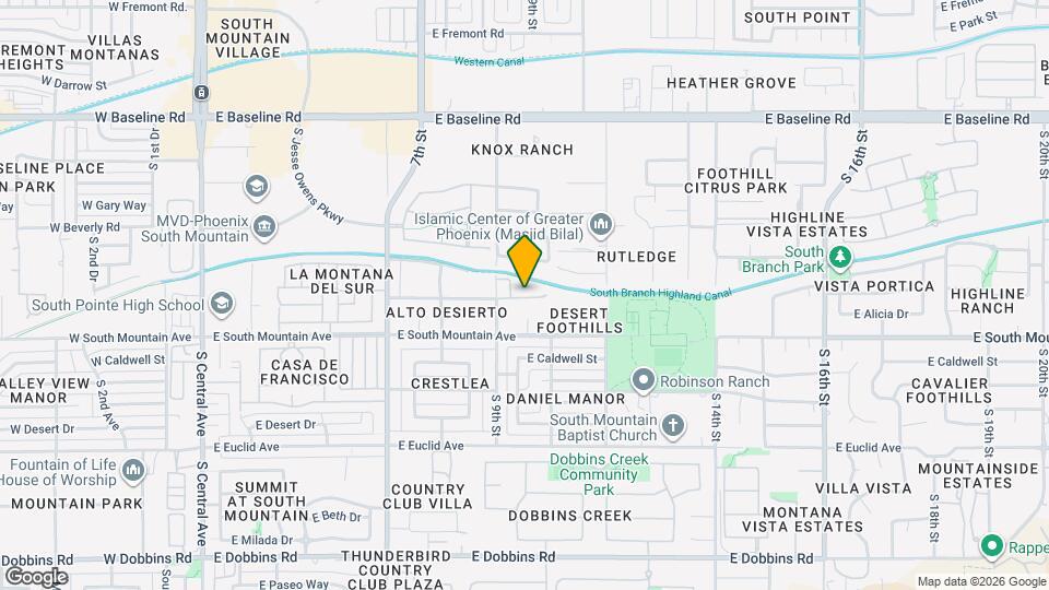 Serene at South Mountain Map and Location Details