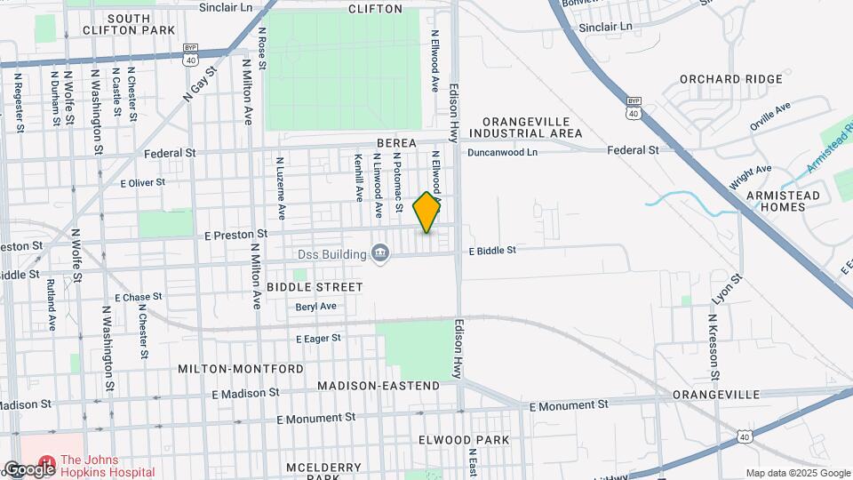 1222 N Ellwood Ave Map and Location Details
