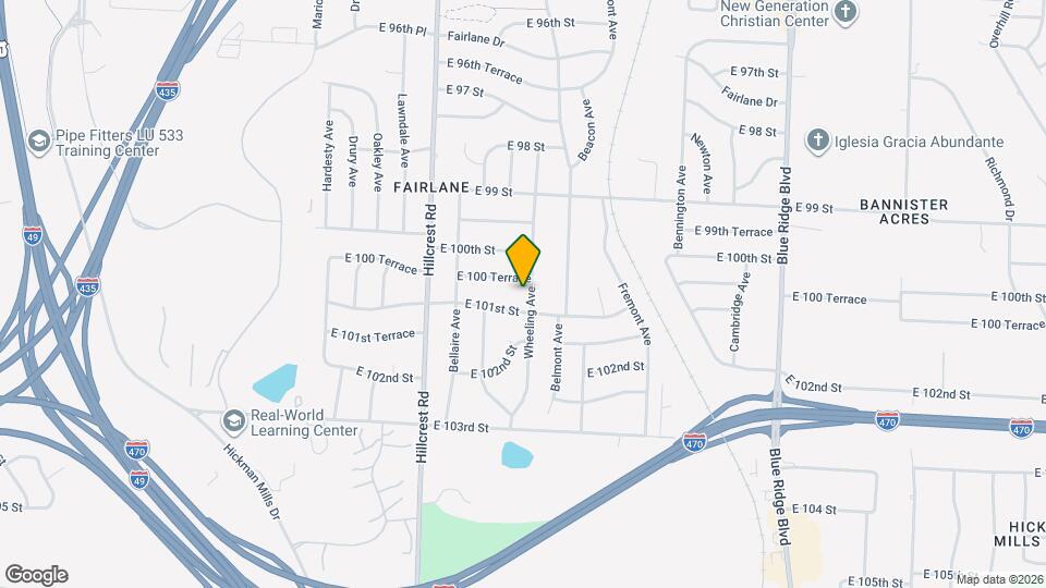 10010 Wheeling Ave Map and Location Details