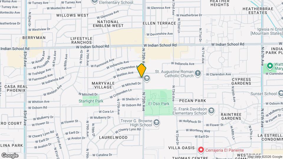 7501 W Whitton Ave, Unit #4 and #2 Furnished Units Mapa y Detalles de la Ubicación