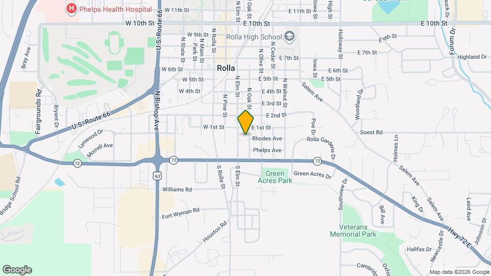 108 S Oak St Map and Location Details