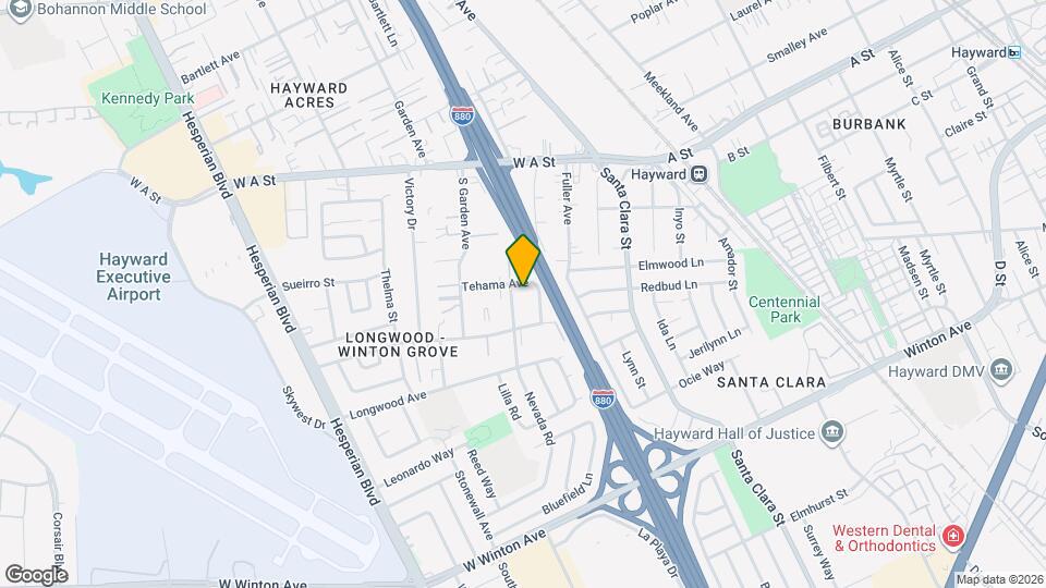 544 Tehama Ave Mapa y Detalles de la Ubicación