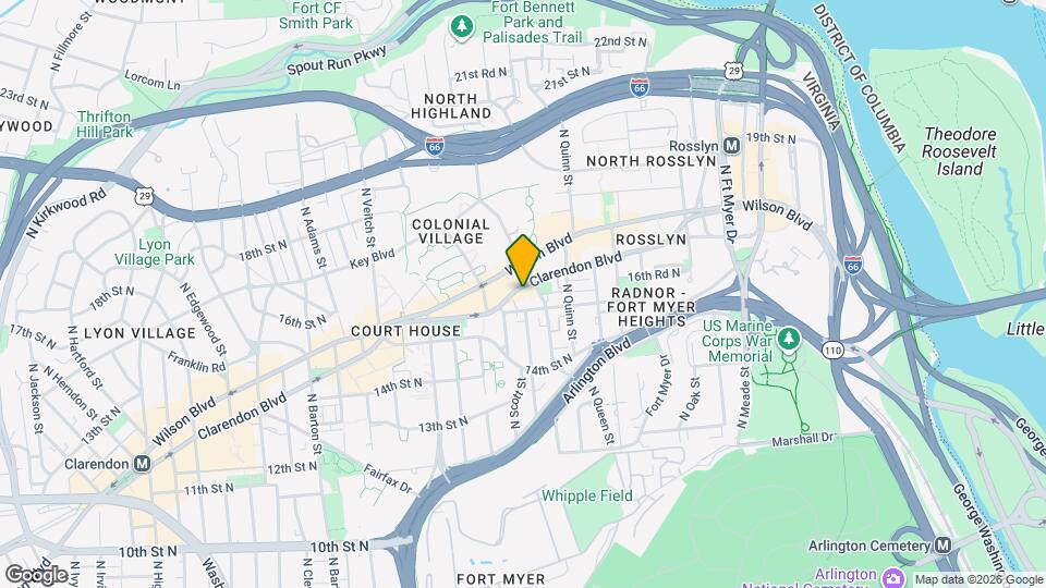 1852 Clarendon Blvd Mapa y Detalles de la Ubicación