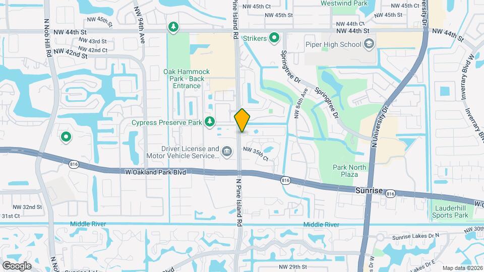 3700 NW 88th Ave, Unit Sunrise Springs Map and Location Details