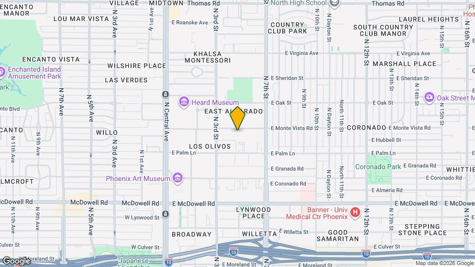 341 E Monte Vista Rd Map and Location Details