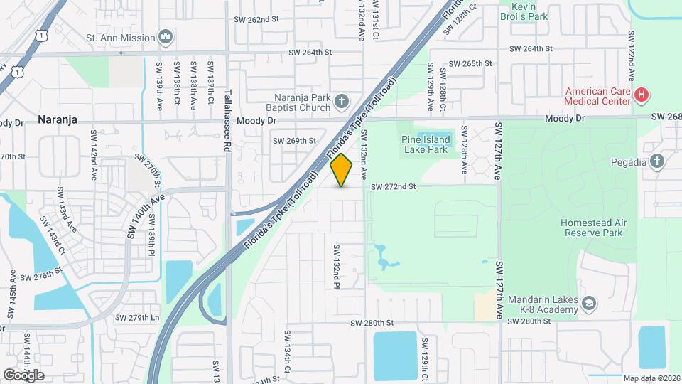13260 SW 272nd St Mapa y Detalles de la Ubicación