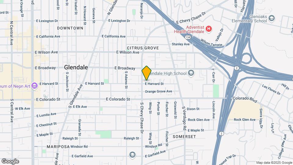 1215 E Harvard St Mapa y Detalles de la Ubicación