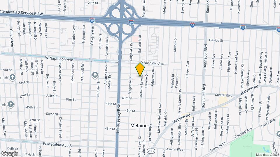 620 Metairie Lawn Dr Map and Location Details