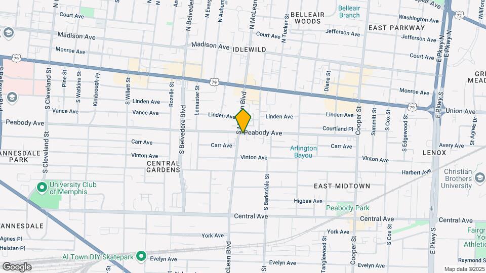 1845 Peabody Ave Mapa y Detalles de la Ubicación