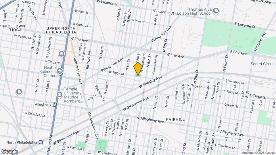 634 W Tioga St Map and Location Details