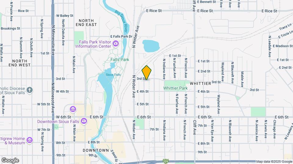 3 Bed 1 Bath Home near Downtown Sioux Falls! Map and Location Details