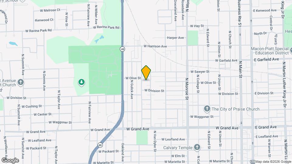 925 W Olive St Map and Location Details