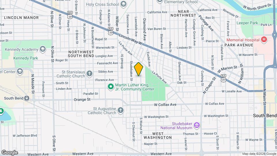 401 N Walnut St Map and Location Details