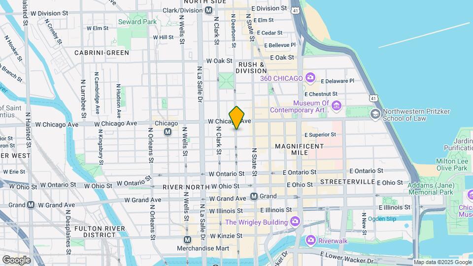 736 N Dearborn St Map and Location Details