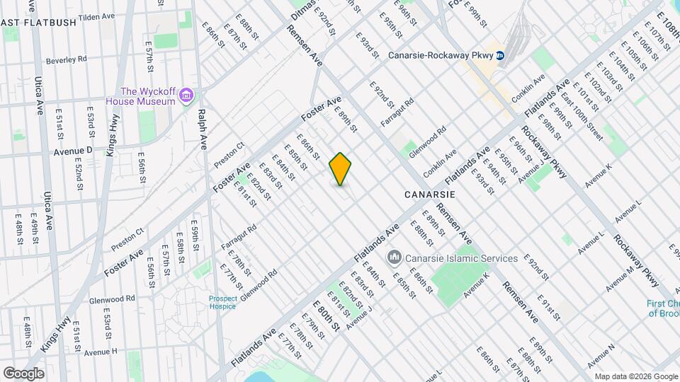 658 E 86th St, Unit Fully Renovated 2 Br Apartment Map and Location Details