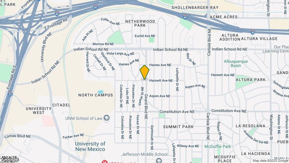 1352 Vassar Drive Northeast, Unit 1 Map and Location Details