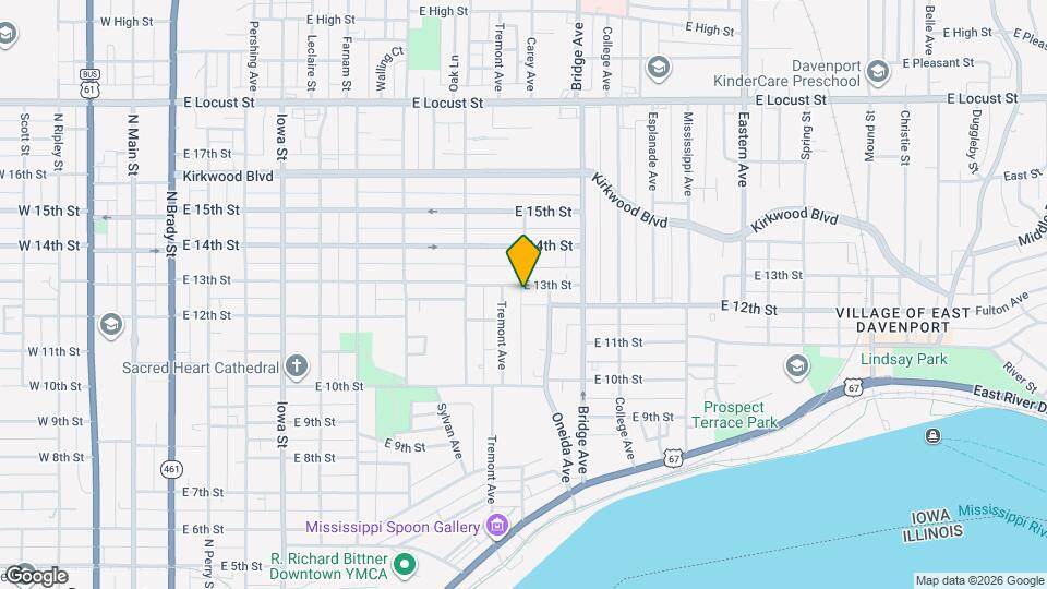 1017 E 13th St Map and Location Details