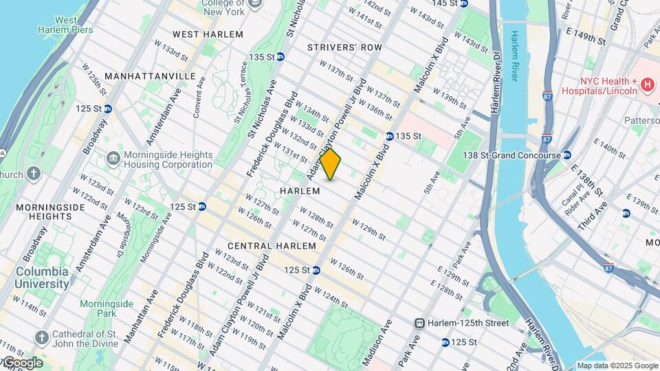 135 W 130th St Mapa y Detalles de la Ubicación
