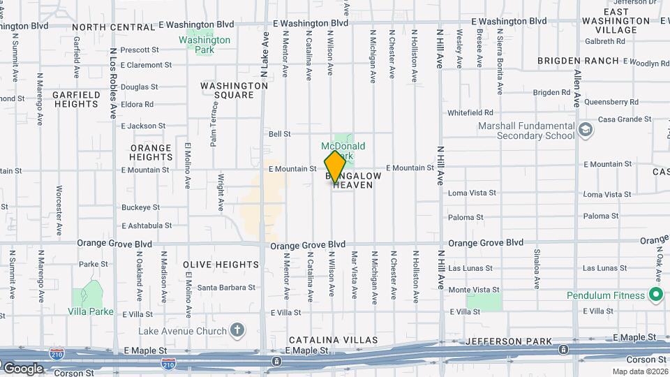 846 N Wilson Ave Map and Location Details