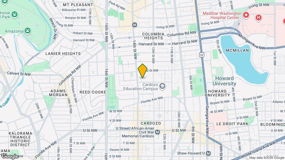 1343 Clifton St NW Mapa y Detalles de la Ubicación