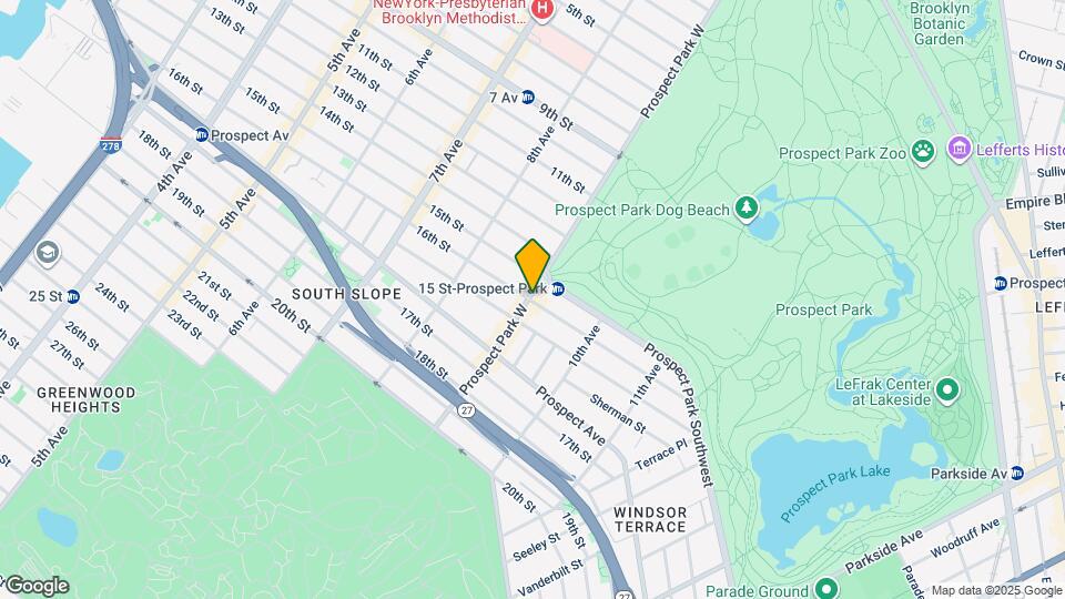 Prospect Park West Map and Location Details